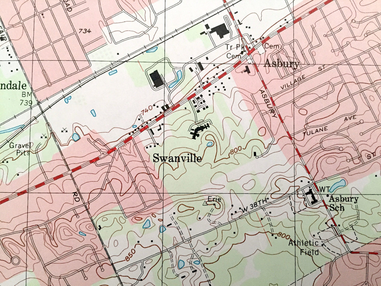 Antique Swanville, Pennsylvania 1998 US Geological Survey Topographic Map – Erie County, Vernondale, Sterrettania, Fairview, Millcreek, PA