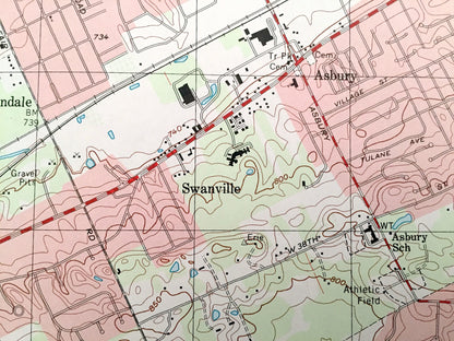 Antique Swanville, Pennsylvania 1998 US Geological Survey Topographic Map – Erie County, Vernondale, Sterrettania, Fairview, Millcreek, PA