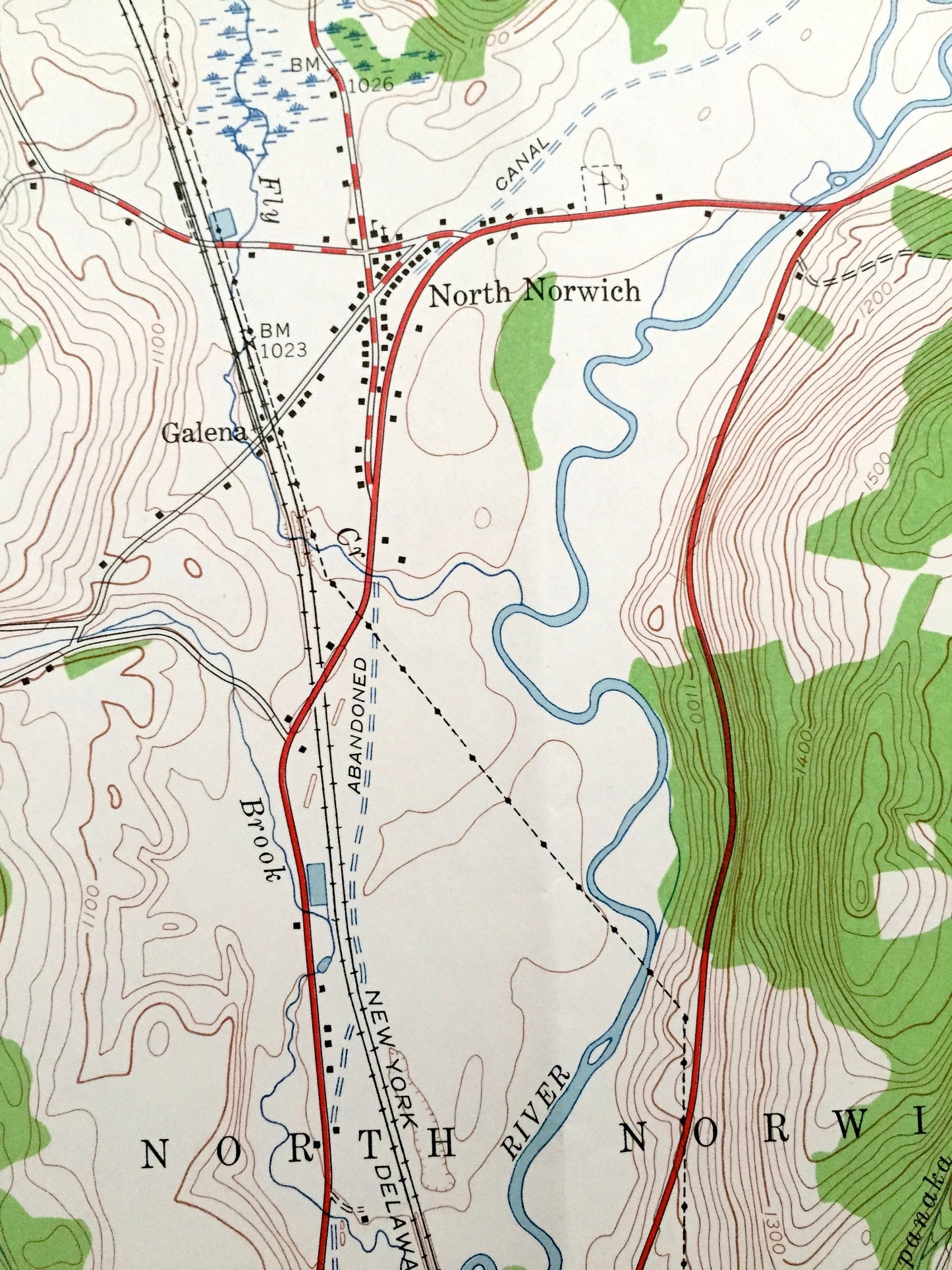Antique Norwich, New York 1943 US Geological Survey Topographic Map – Chenango Co, Preston, Plymouth, North Norwich, Galena, Plasterville