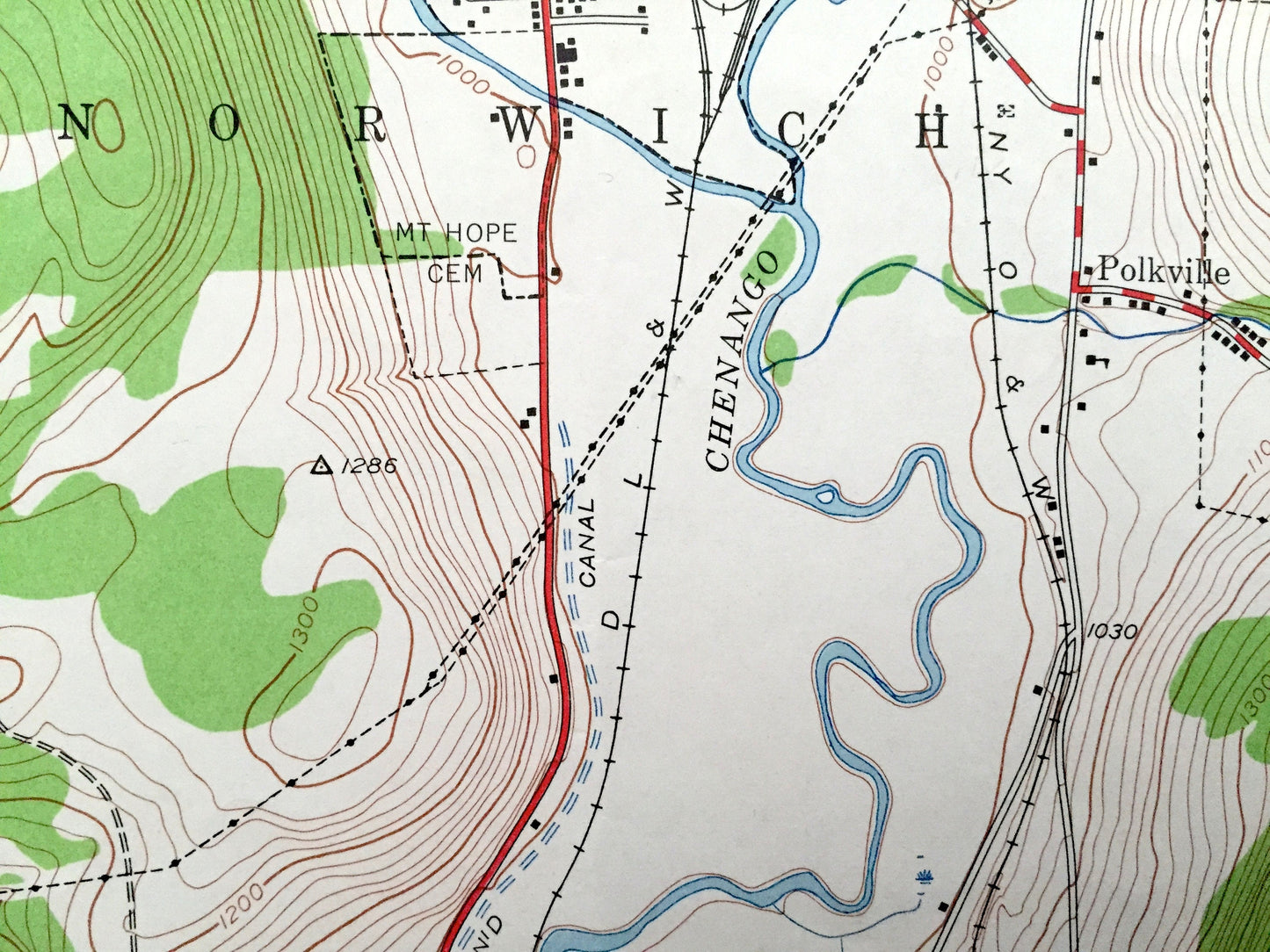 Antique Norwich, New York 1943 US Geological Survey Topographic Map – Chenango Co, Preston, Plymouth, North Norwich, Galena, Plasterville