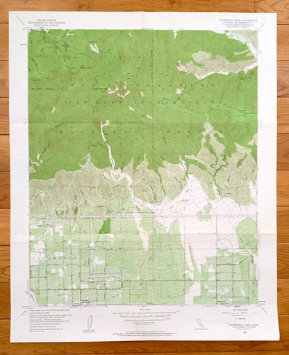 Antique Cucamonga Peak, California 1953 US Geological Survey Topographic Map –San Bernardino County, Cucamonga,Alta Loma, Grapeland,Etiwanda