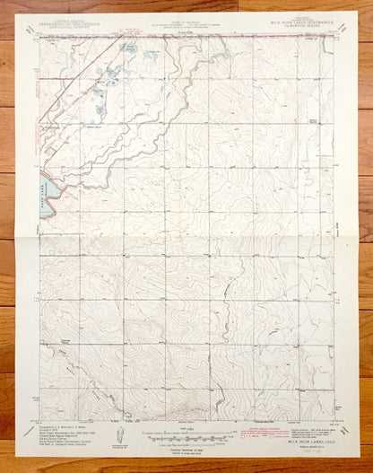 Antique Mile High Lakes, Colorado 1942 US Geological Survey Topographic Map – Adams County, Weld County, Barr Lake, Grass Valley