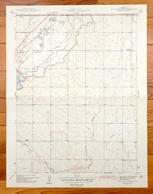 Antique Mile High Lakes, Colorado 1942 US Geological Survey Topographic Map – Adams County, Weld County, Barr Lake, Grass Valley