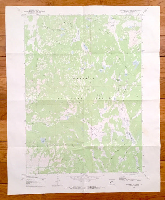 Antique Big Sandy Opening, Wyoming 1969 US Geological Survey Topographic Map – Sublette County, Muddy Ridge, Lamreaux Meadows, Irish Canyon