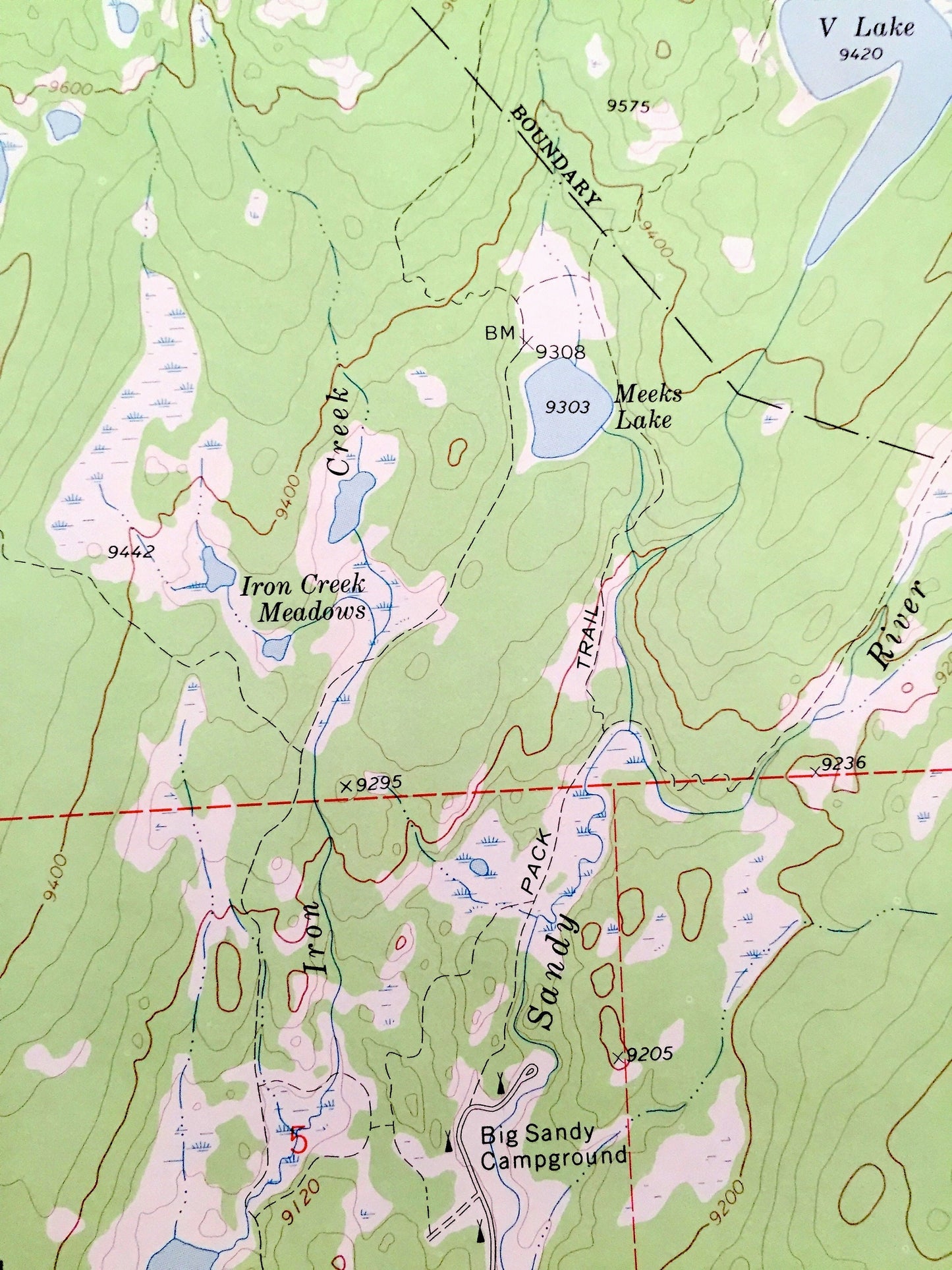 Antique Big Sandy Opening, Wyoming 1969 US Geological Survey Topographic Map – Sublette County, Muddy Ridge, Lamreaux Meadows, Irish Canyon