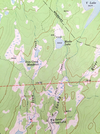 Antique Big Sandy Opening, Wyoming 1969 US Geological Survey Topographic Map – Sublette County, Muddy Ridge, Lamreaux Meadows, Irish Canyon
