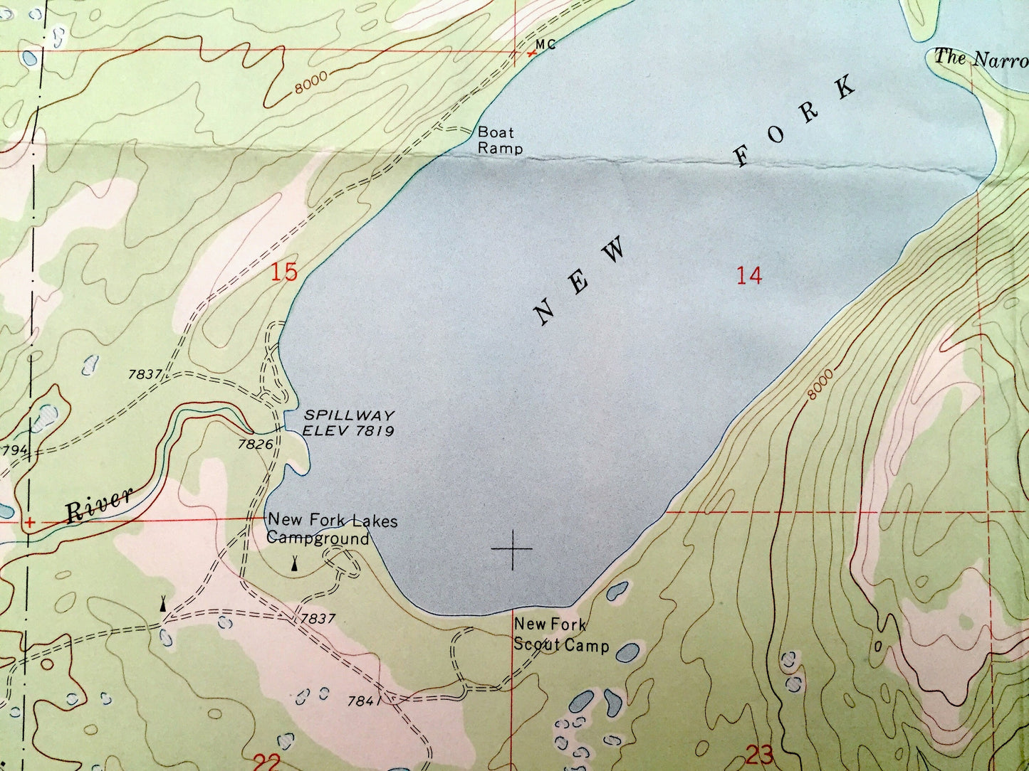 Antique New Fork Lakes, Wyoming 1967 US Geological Survey Topographic Map – Sublette County, Willow Lake, New Fork River, Little Flattop Mtn