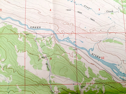Antique Big Sheep Mountain, Wyoming 1968 US Geological Survey Topographic Map – Sublette County, Green River, Red Hill, Battleship Mountain
