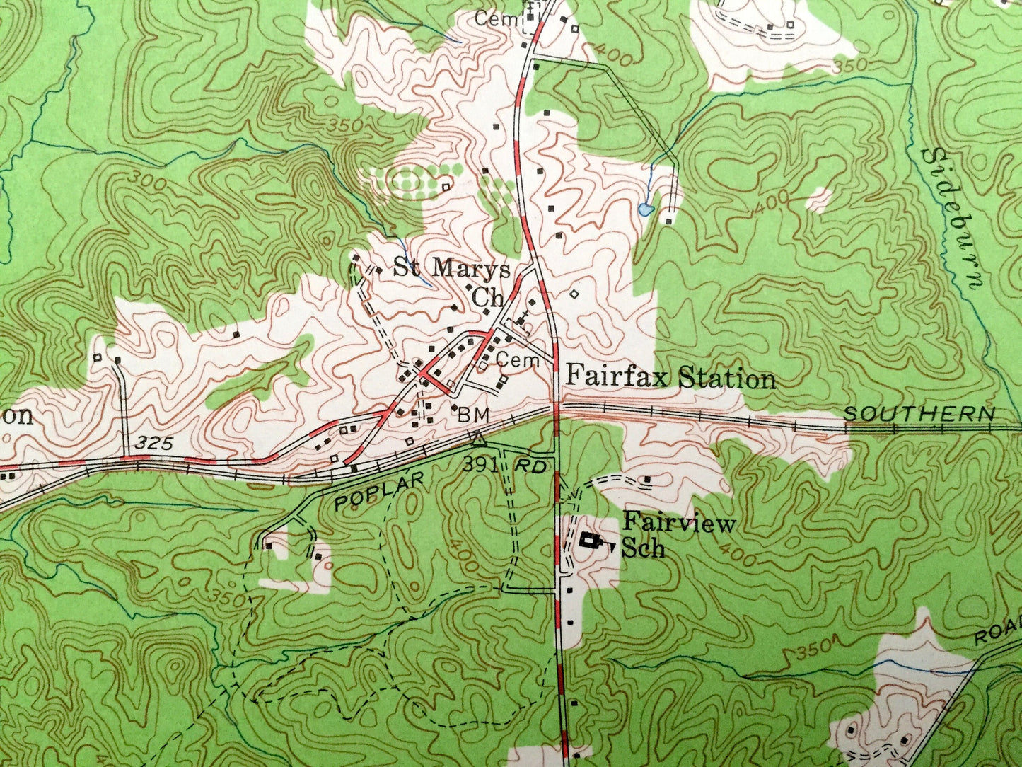 Antique Fairfax, Virginia 1955 US Geological Survey Topographic Map – County, Burke, Doveville, Ilda, Homewood, Little River Hills,  VA