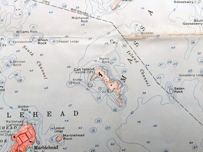 Antique Marblehead, Massachusetts 1956 US Geological Survey Topographic Map – Essex County, Manchester, Beverly, Salem, Wenham, Hamilton