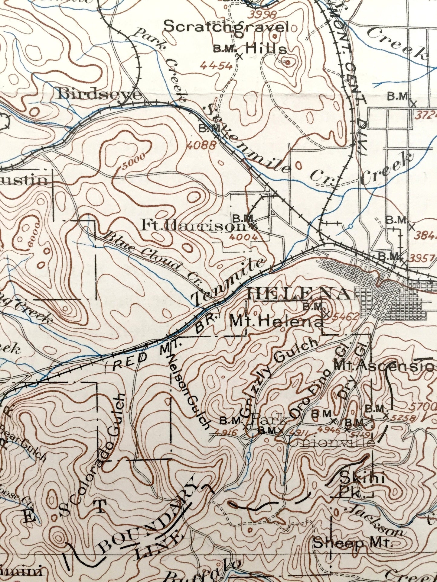 Antique Helena, Montana 1903 US Geological Survey Topographic Map – Deer Lodge, Lewis & Clark, Silver Bow, Jefferson County, Blackfoot, MT
