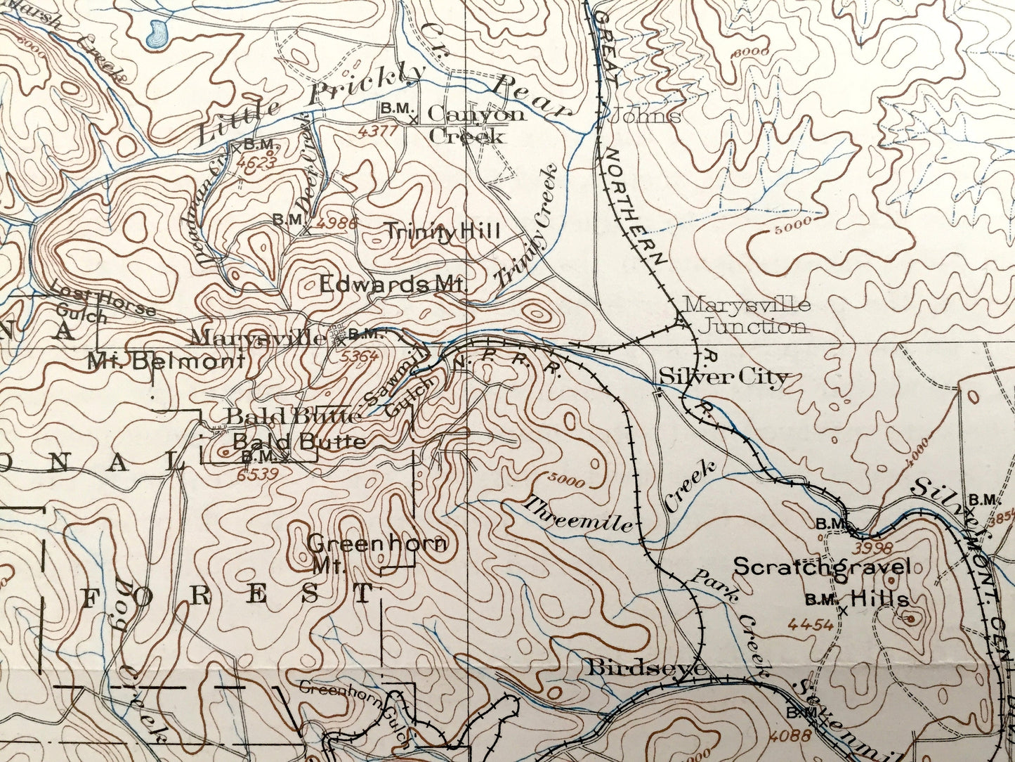Antique Helena, Montana 1903 US Geological Survey Topographic Map – Deer Lodge, Lewis & Clark, Silver Bow, Jefferson County, Blackfoot, MT