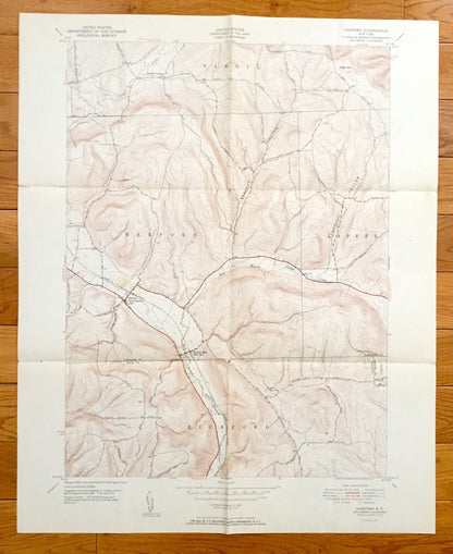 Antique Harford, New York 1951 US Geological Survey Topographic Map – Cortland, Tioga County, Lisle, Richford, Lapeer, Virgil, Harford Mills