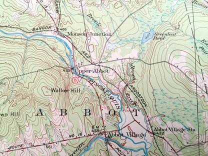 Antique Guilford, Maine 1933 US Geological Survey Topographic Map - Abbot, Dover-Foxcroft, Dexter, Cambridge, Ripley, Sangerville, ME