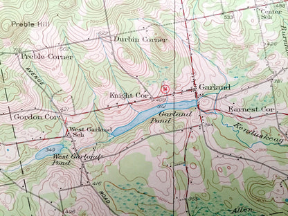 Antique Dover-Foxcroft, Maine 1932 US Geological Survey Topographic Map — Sebec, Atkinson, Garland, Charleston, Piscataquis, Penobscot, ME