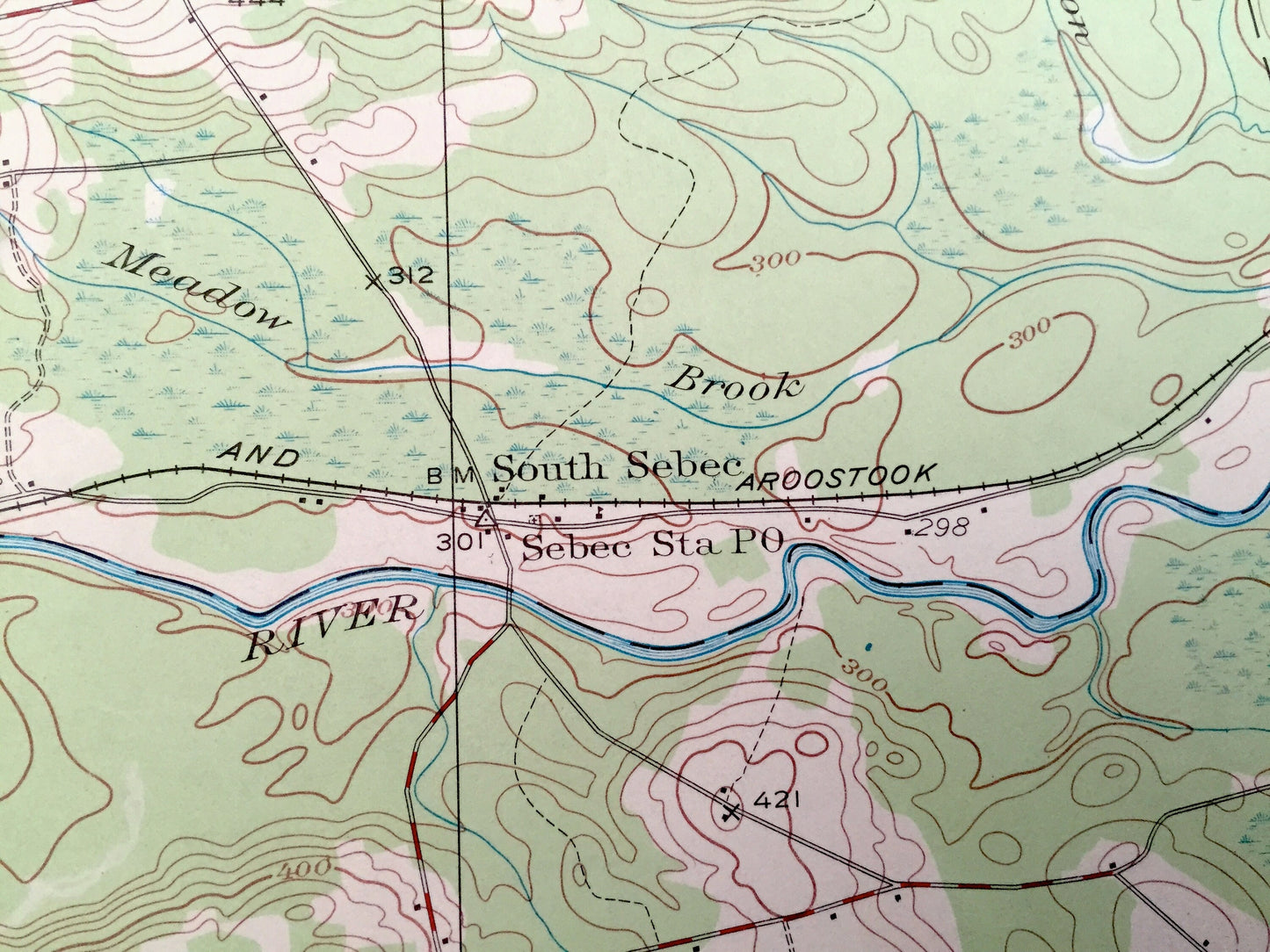Antique Dover-Foxcroft, Maine 1932 US Geological Survey Topographic Map — Sebec, Atkinson, Garland, Charleston, Piscataquis, Penobscot, ME