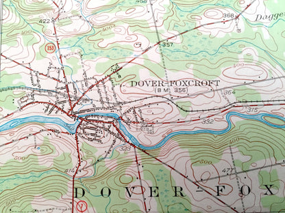 Antique Dover-Foxcroft, Maine 1932 US Geological Survey Topographic Map — Sebec, Atkinson, Garland, Charleston, Piscataquis, Penobscot, ME