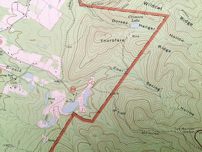 Antique Crimora, Virginia 1965 US Geological Survey Topographic Map – Augusta County, Sampson, Madrid Shenandoah National Park Blue Ridge VA