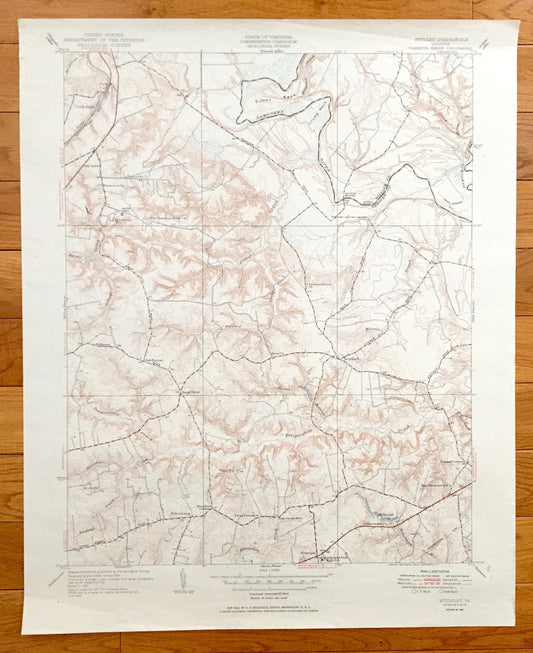Antique Studley, Virginia 1951 US Geological Survey Topographic Map – Hanover County, Cady, Rural Point, Oak Forest, Pine Hill, Newman, VA