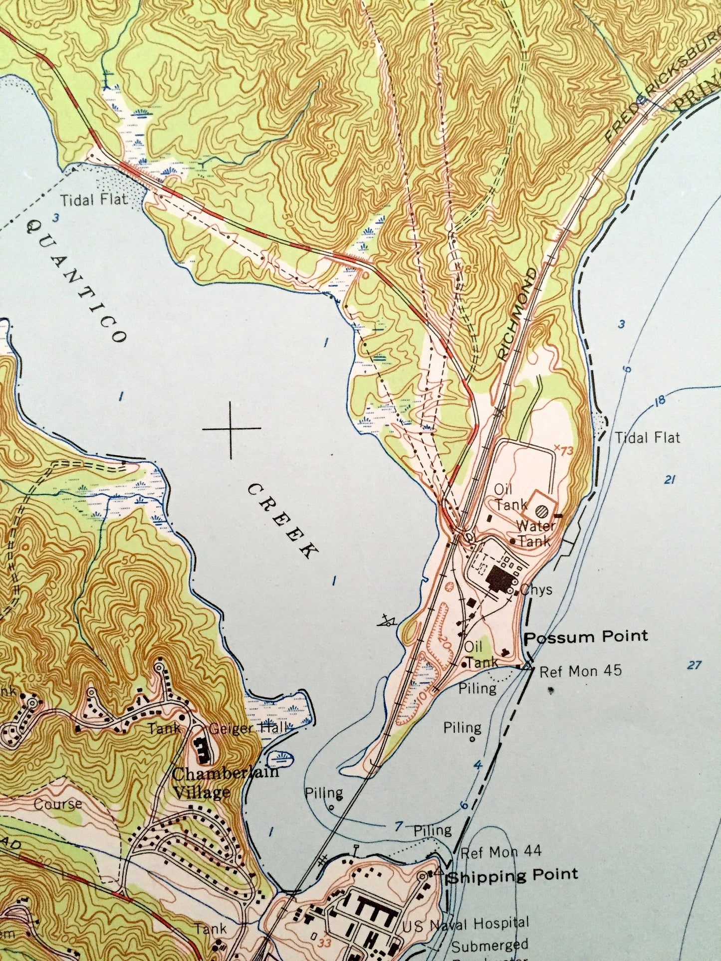 Antique Quantico, Virginia & Maryland 1952 US Geological Survey Topographic Map – Prince William County Cherry Hill Melrose Gardens VA