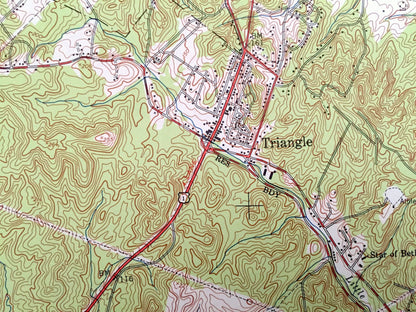 Antique Quantico, Virginia & Maryland 1952 US Geological Survey Topographic Map – Prince William County Cherry Hill Melrose Gardens VA