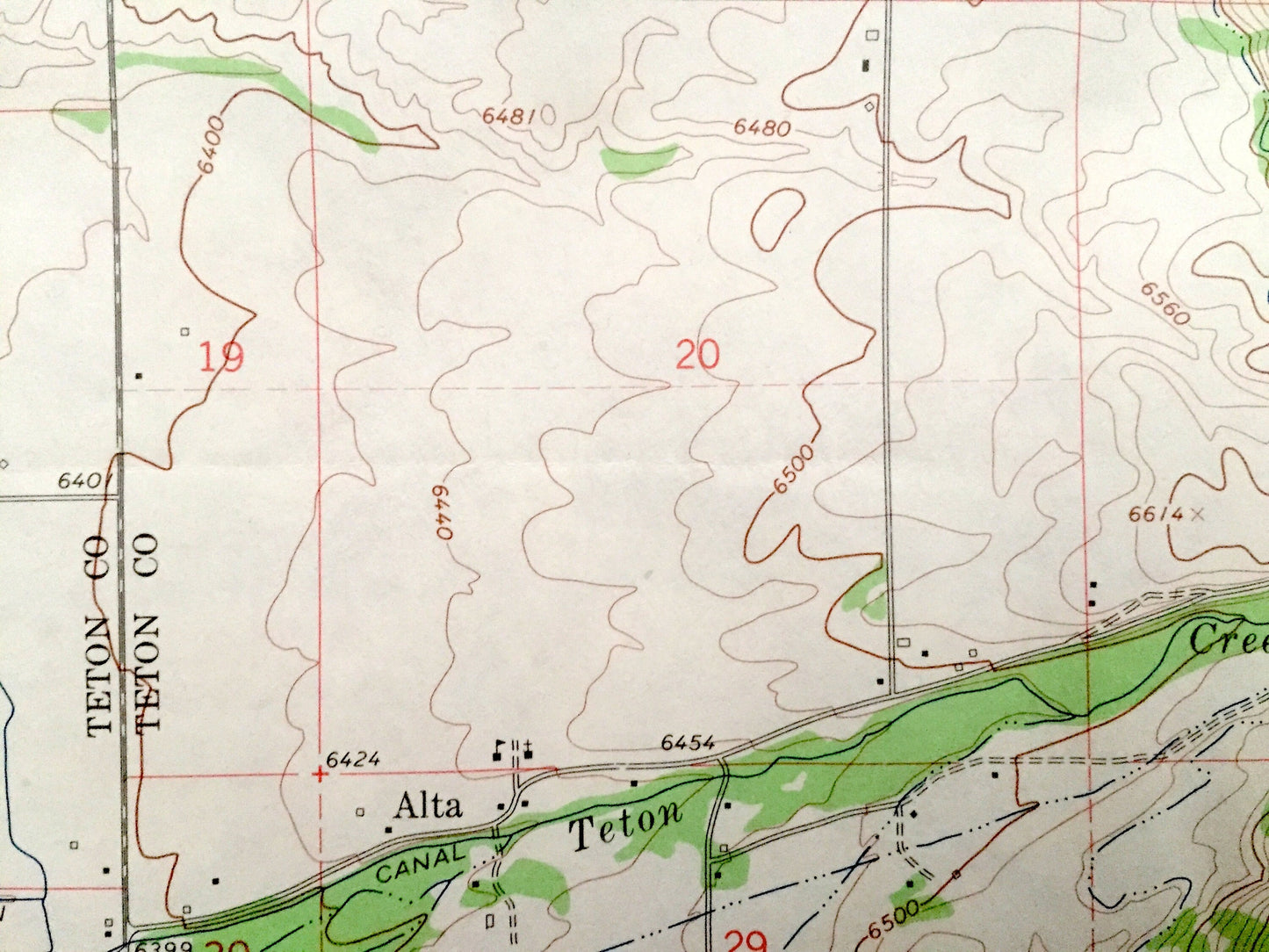 Antique Clawson, Idaho & Wyoming 1965 US Geological Survey Topographic Map – Teton County, Alta, Teton Basin, Targhee National Forest, ID WY