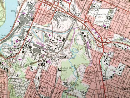 Antique Chattanooga, Tennessee 1969 US Geological Survey Topographic Map – Hamilton County, Tiftonia, Brainerd, Alton Park, Oakgrove, TN