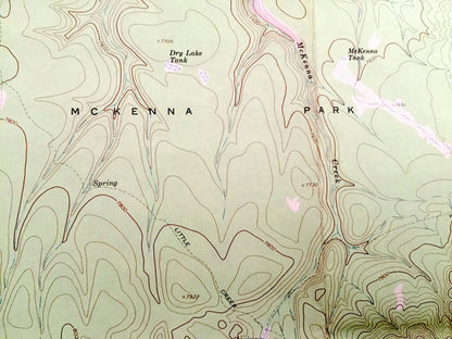 Antique Diablo Range, New Mexico 1965 US Geological Survey Topographic Map –Catron Co, Gila National Forest, White Pinnacle, Manzanita Creek