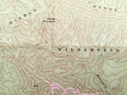 Antique Diablo Range, New Mexico 1965 US Geological Survey Topographic Map –Catron Co, Gila National Forest, White Pinnacle, Manzanita Creek