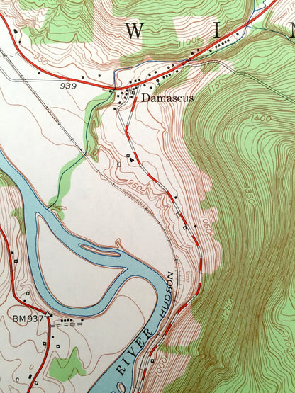 Antique Gulf Summit, New York 1952 US Geological Survey Topographic Map – Broome County, Colesville, Windsor, Damascus, Cascade Valley, NY
