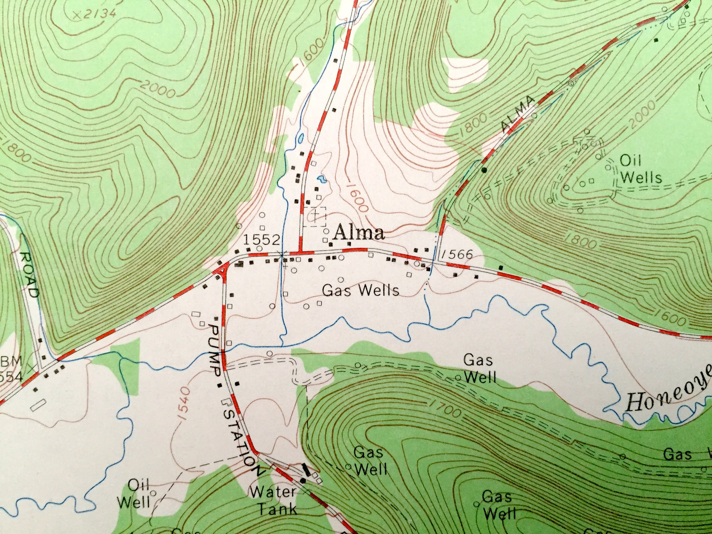 Antique Allentown, New York 1965 US Geological Survey Topographic Map – Pennsylvania, Allegany County, Vosburg, Sawyer Bolivar Hoben Alma NY