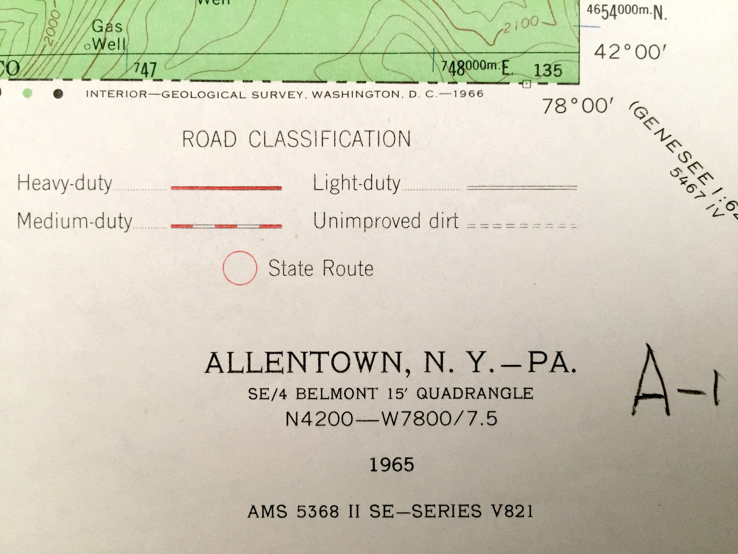 Antique Allentown, New York 1965 US Geological Survey Topographic Map – Pennsylvania, Allegany County, Vosburg, Sawyer Bolivar Hoben Alma NY
