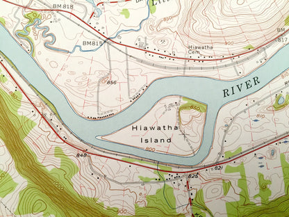 Antique Apalachin, New York 1956 US Geological Survey Topographic Map – Tioga County, Owego, Campville, Susquehanna River Hiawatha Island NY