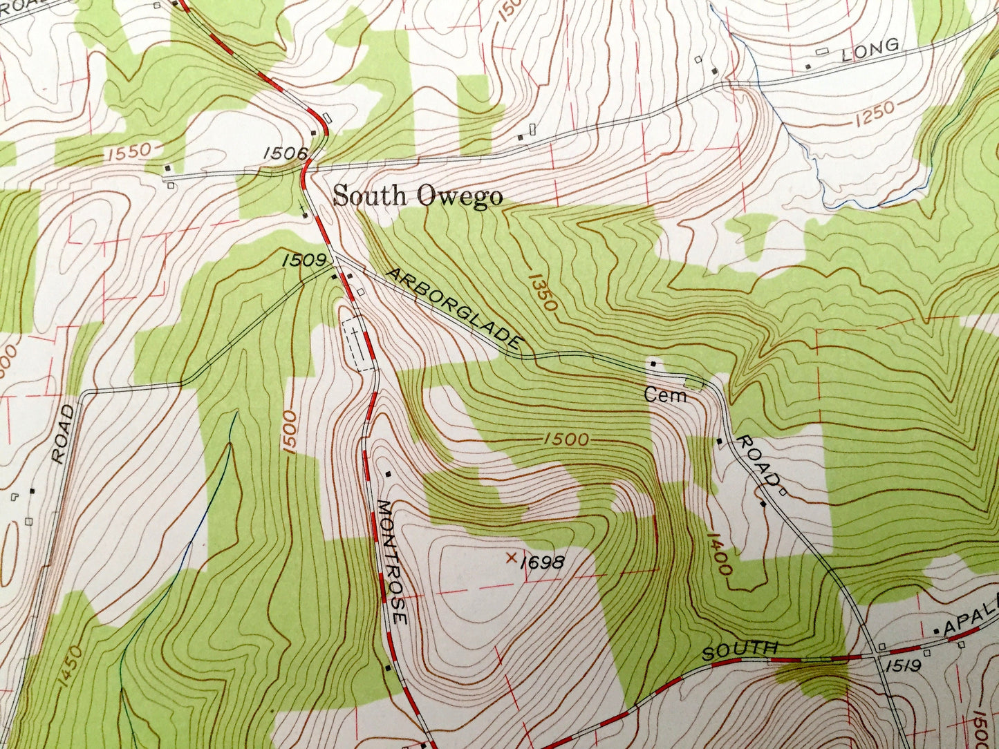 Antique Apalachin, New York 1956 US Geological Survey Topographic Map – Tioga County, Owego, Campville, Susquehanna River Hiawatha Island NY