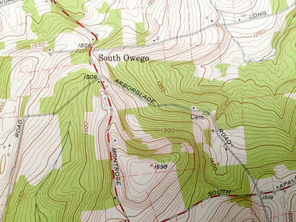 Antique Apalachin, New York 1956 US Geological Survey Topographic Map – Tioga County, Owego, Campville, Susquehanna River Hiawatha Island NY