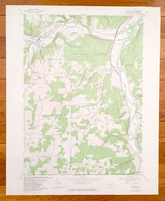 Antique Addison, New York 1969 US Geological Survey Topographic Map – Steuben County, Erwin, Tuscarora, Presho, Lindley, Canisteo River, NY