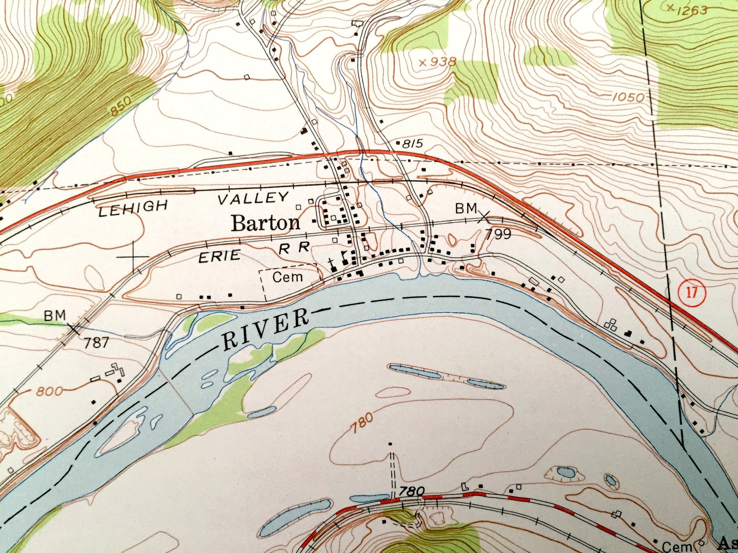 Antique Barton, New York 1953 US Geological Survey Topographic Map – Tioga County, Glencairn, Ellis Town, Litchfield, Hoopers Valley, NY