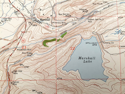 Antique Louisville, Colorado 1957 US Geological Survey Topographic Map – Boulder, Jefferson County, Superior, Boulder, Marshall, Denver, CO
