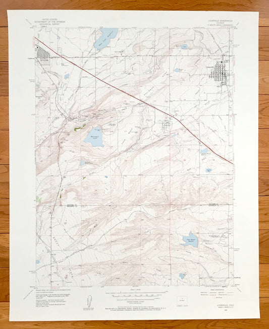 Antique Louisville, Colorado 1957 US Geological Survey Topographic Map – Boulder, Jefferson County, Superior, Boulder, Marshall, Denver, CO