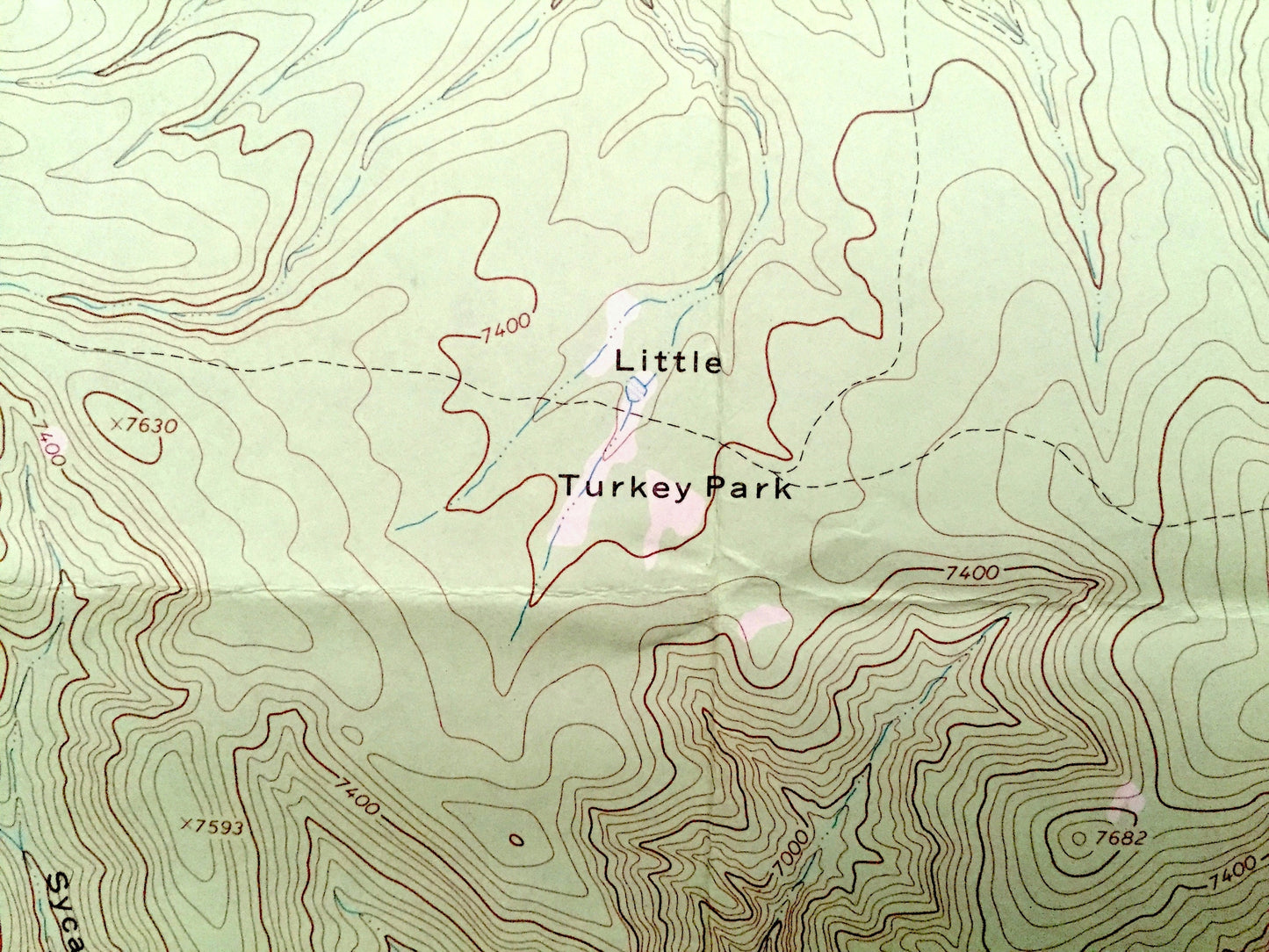 Antique Little Turkey Park, New Mexico 1965 US Geological Survey Topographic Map – Grant County, Granite Peak, Gila Wilderness, Adobe Canyon
