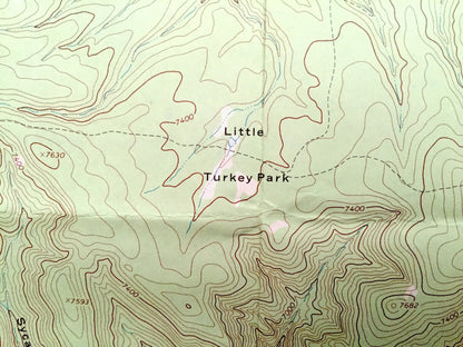 Antique Little Turkey Park, New Mexico 1965 US Geological Survey Topographic Map – Grant County, Granite Peak, Gila Wilderness, Adobe Canyon