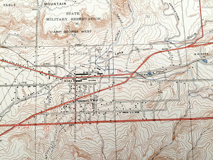 Antique Morrison, Colorado 1938 US Geological Survey Topographic Map – Golden, Idledale, Red Rocks, Jefferson County, Green Mountain