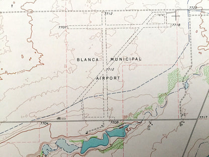 Antique Blanca, Colorado 1965 US Geological Survey Topographic Map – Sangre De Cristo, McClintock, Alamosa, Costilla County, Basaltic Hills