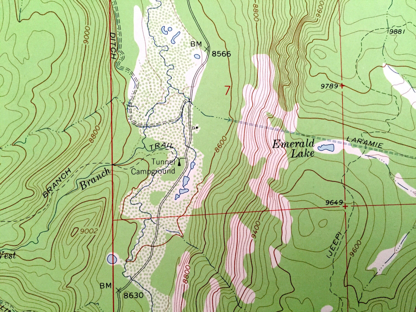 Antique Boston Peak, Colorado 1962 US Geological Survey Topographic Map – Larimer County, Roosevelt National Park, Green Ridge, Twin Lakes