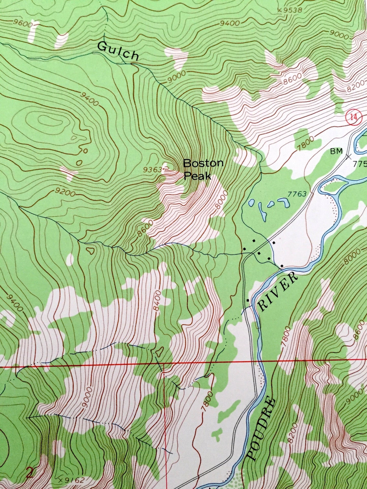 Antique Boston Peak, Colorado 1962 US Geological Survey Topographic Map – Larimer County, Roosevelt National Park, Green Ridge, Twin Lakes