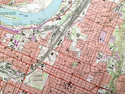 Antique Chattanooga, Tennessee 1969 US Geological Survey Topographic Map – Hamilton County, Tiftonia, Brainerd, Alton Park, Oakgrove, TN