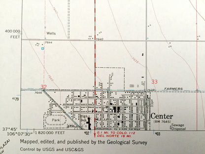 Antique Center, Colorado 1968 US Geological Survey Topographic Map – Saguache County, Leach Airport, Farmers Union Canal, La Garita