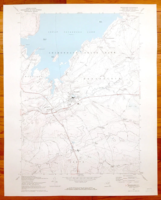 Antique Broadalbin, New York 1970 US Geological Survey Topographic Map – Mayfield, Vail Mills, Perth, Union Mills, Adirondack State Park