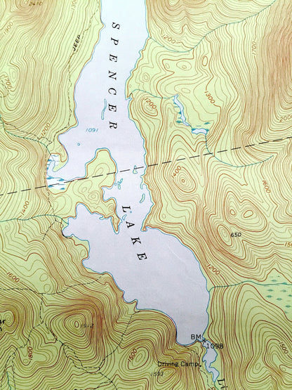 Antique Spencer Lake, Maine 1958 US Geological Survey Topographic Map – Somerset, Franklin County, Bobbstown, Appleton, Flagstaff, ME