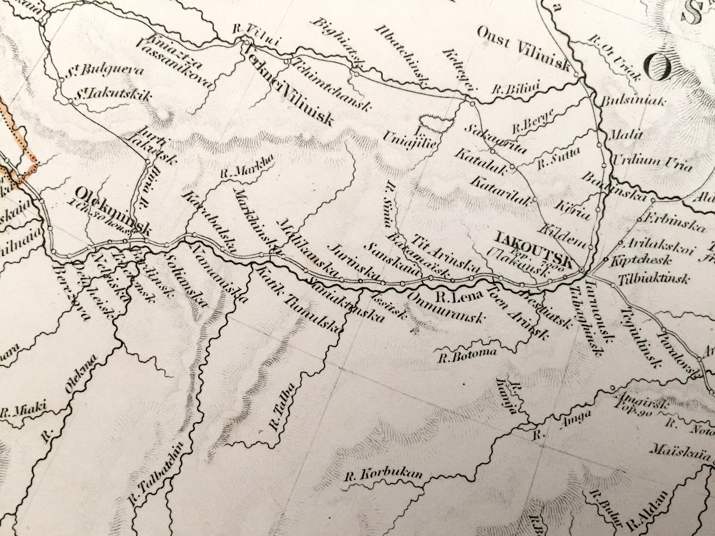 Antique 1845 Russia Map from SDUK Atlas – Eastern Siberia, China, Alaska, Tartar, Kamtchatka, Bering Strait, Okhotsk, Iakoutsk, Arctic Ocean